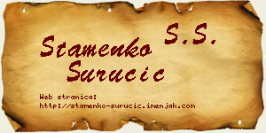 Stamenko Suručić vizit kartica